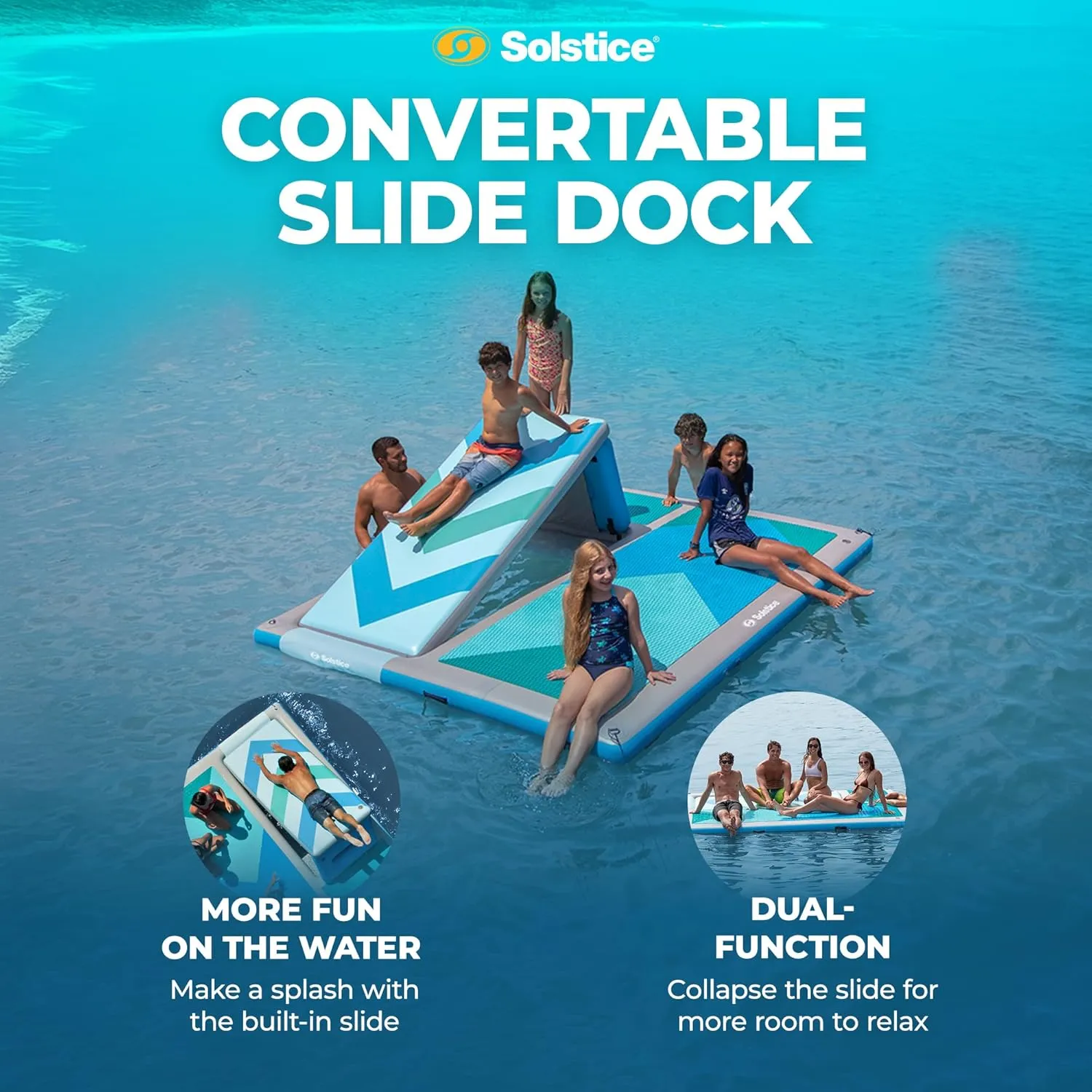 Solstice 10' x 8' Convertible Slide Inflatable Dock - one Size