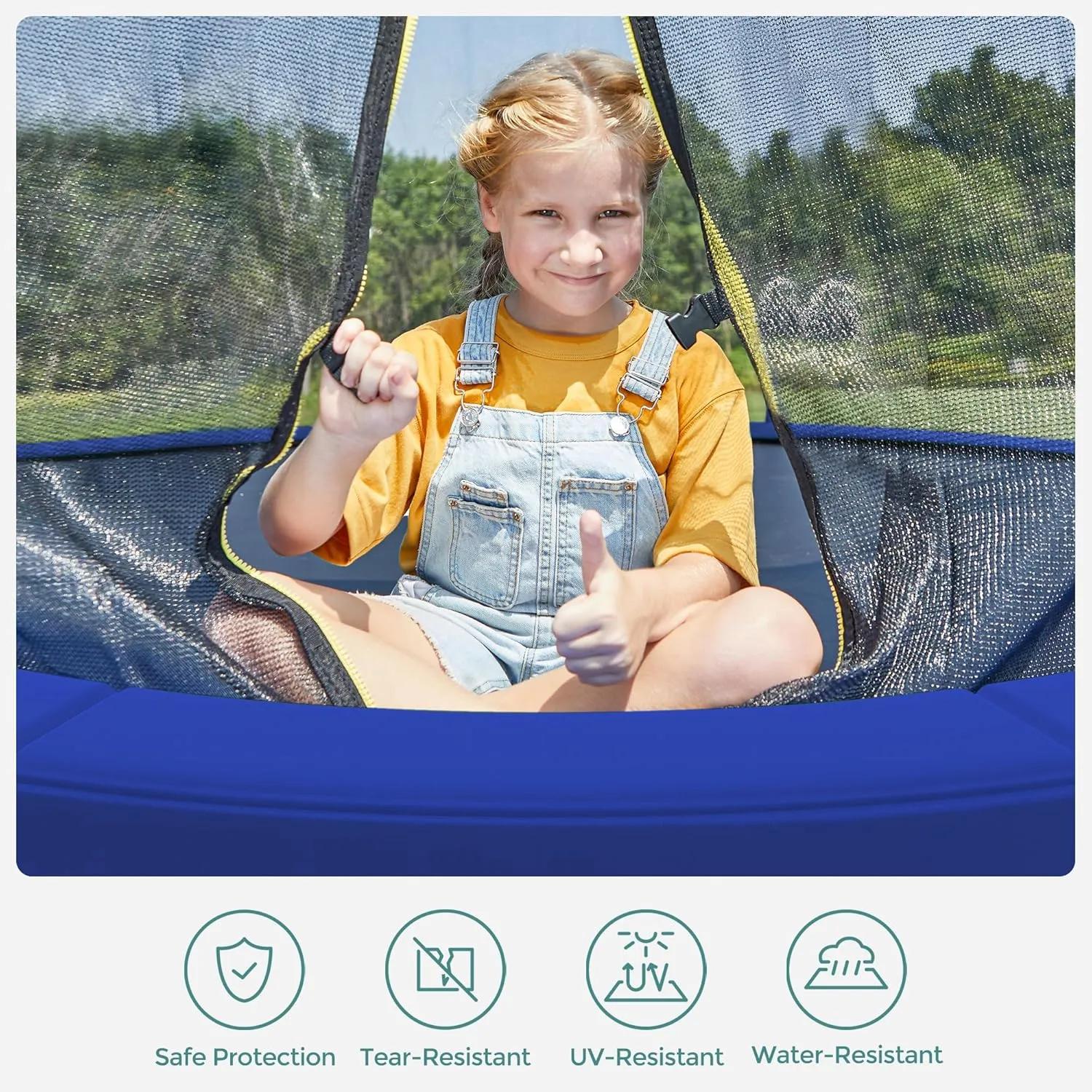 SONGMICS Trampoline Pad, 8ft 10ft 12ft 14ft 15ft Replacement Trampoline Safety Pad, Spring Cover