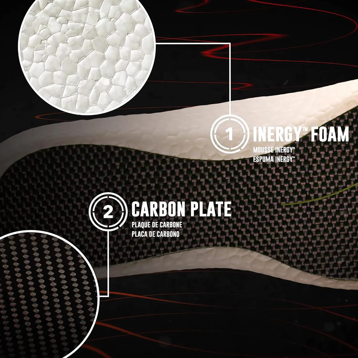 Spenco Propel   Carbon Performance Shoe Insoles for Women and Men, Men's 10-11.5/Women's 11-12.5 Red
