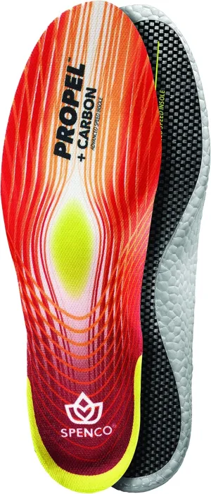 Spenco Propel   Carbon Performance Shoe Insoles for Women and Men, Men's 10-11.5/Women's 11-12.5 Red