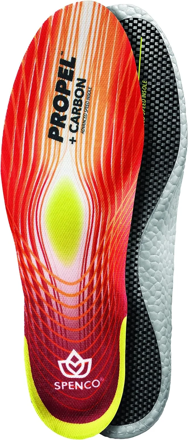 Spenco Propel   Carbon Performance Shoe Insoles for Women and Men, Men's 10-11.5/Women's 11-12.5 Red