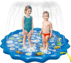 Splash pad for Kids, Arfbear 67" Kiddie Pool Splash Pads for Toddlers 3-16 Summer Outdoor Water Spray Play Mat Wading Pool Inflatable Baby Kids Water Toys