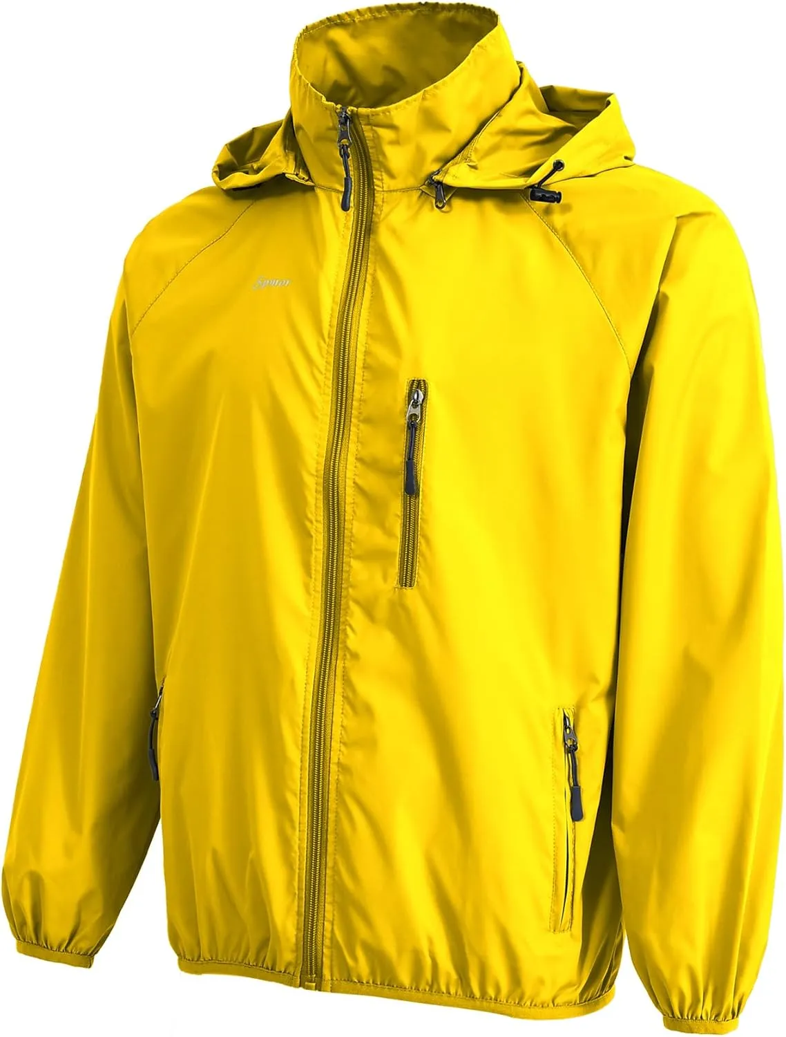 Spmor Men's Lightweight Waterproof Jacket Packable Windbreaker Running Coat