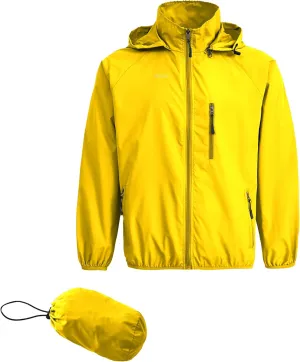 Spmor Men's Lightweight Waterproof Jacket Packable Windbreaker Running Coat