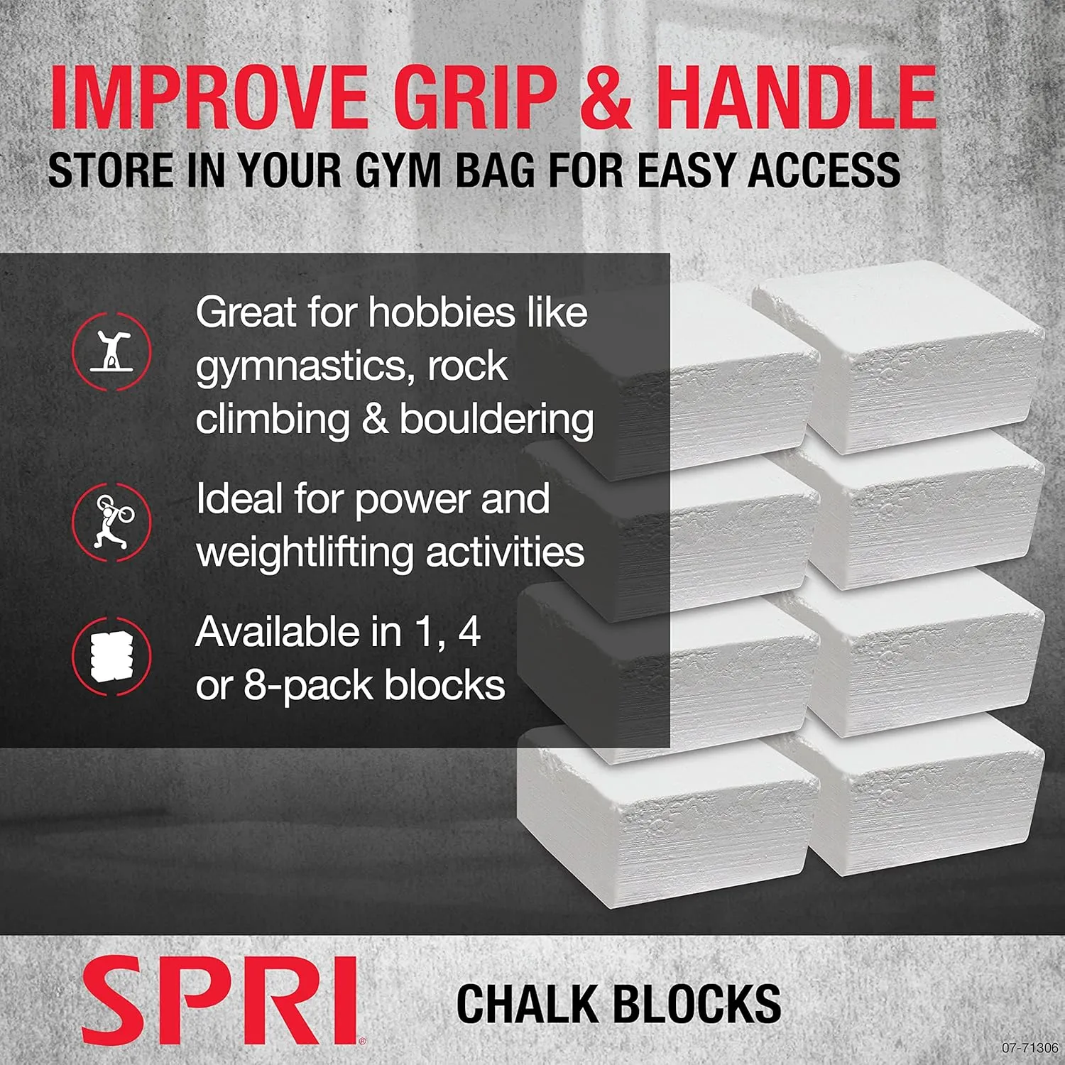 SPRI Chalk Block & Chalk Ball for Gymnastics, Rock Climbing, Bouldering, Rings, Weightlifting, Pool Billiards