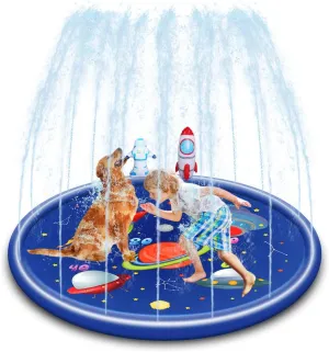 Sprinkler for Kids, Splash pad for Kids Dogs,Inflatable Fountain Play Summer Cool Toys,68 inch Rocket Splash pad.