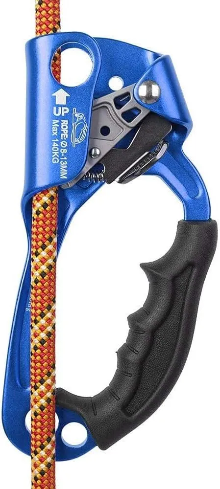 SRT Climbing Hand Ascender Aviation Light Alloy Mountaineering Rock Ergonomic Rappelling Gear Equipment Left Handled Ascender Arborist Tree Climber Rigging