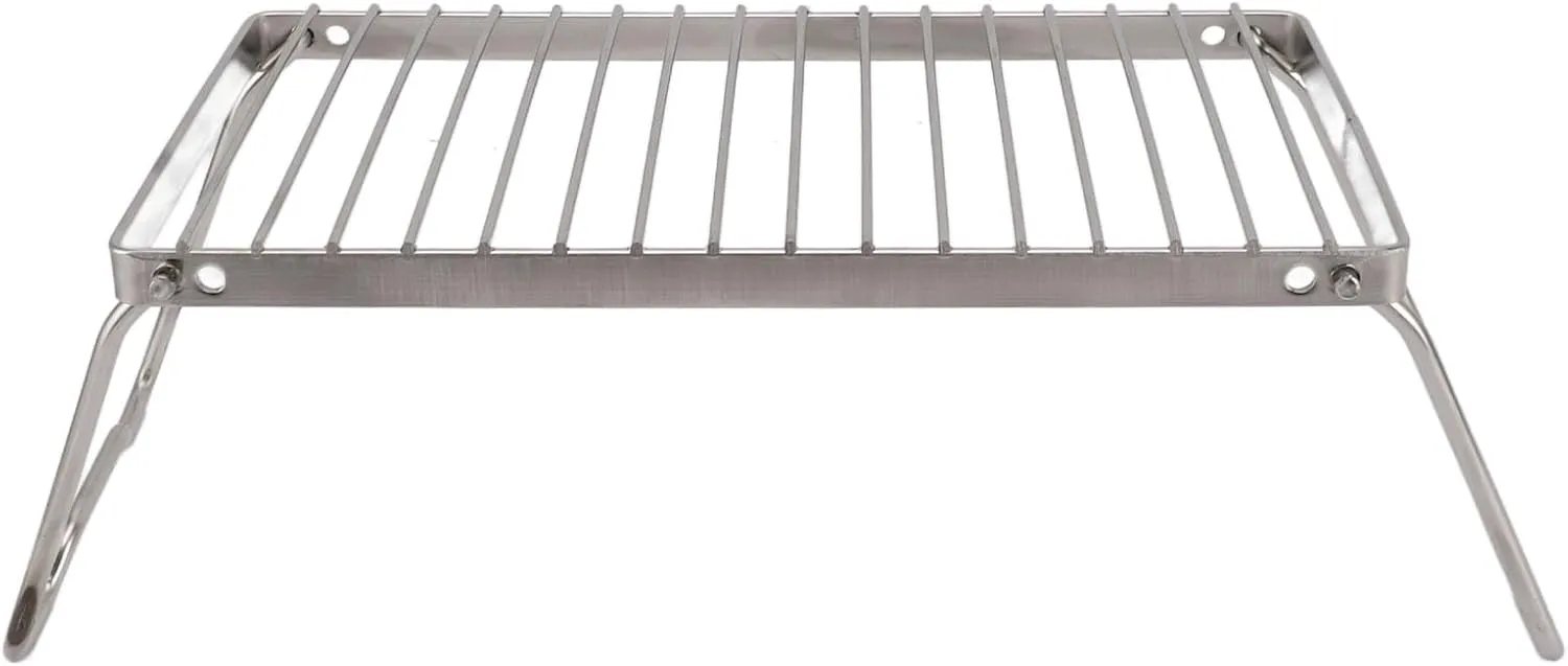 Stainless Steel Folding Fight Falmer Grill Shelf with Adjustable Height for Easy Cooking for Travel Camping Outdoors