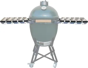Stainless Steel Folding Side Shelves, Pair of 2, Fit for Large Big Green Egg Grill, 50% More Cooking Area Foldable Grill Table Accessories with Hardware
