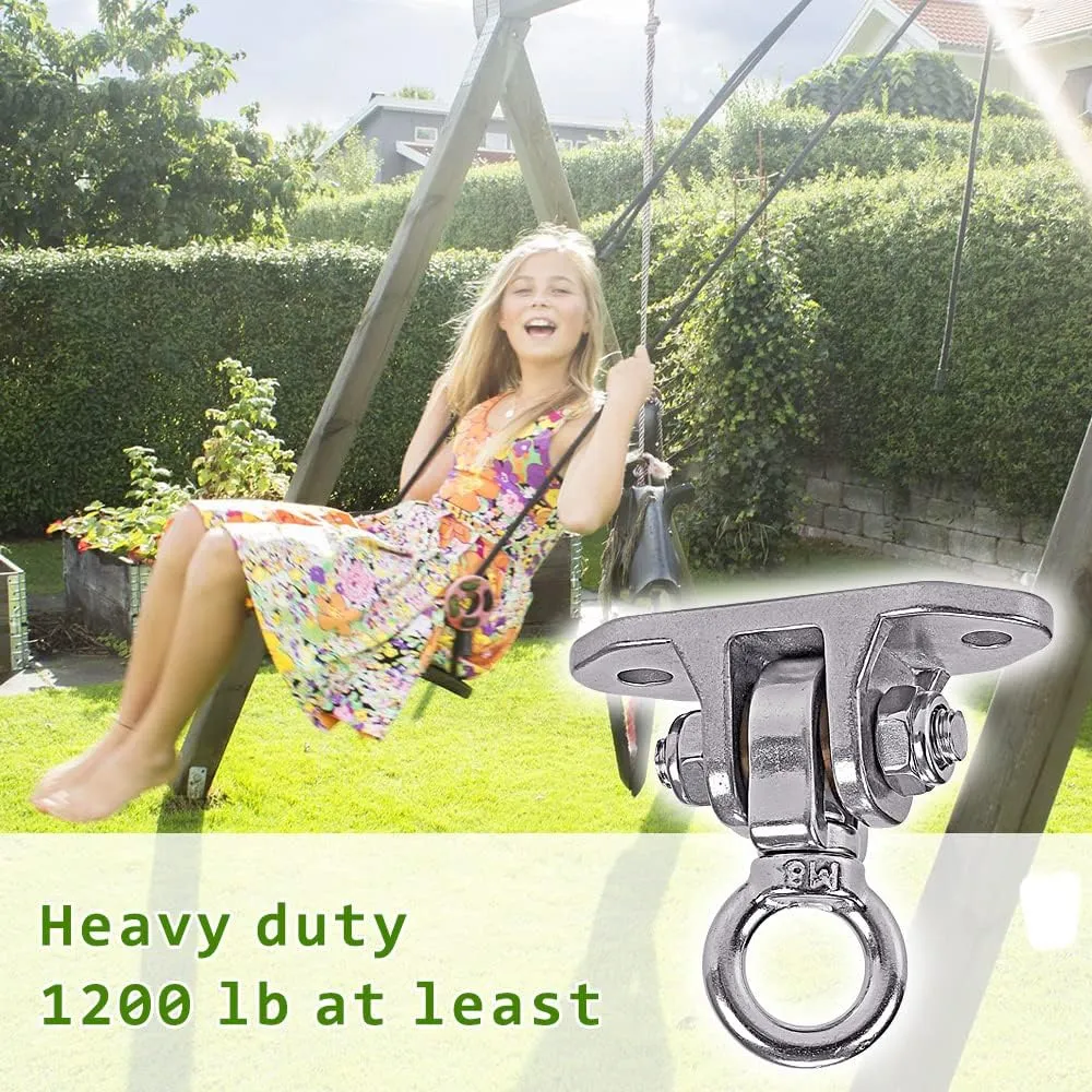Stainless Steel Heavy Duty Swing Hanger 180° 360° Ceiling Swing Mount Free Swivel Swing Hook Swing Hardware Kit for Yoga Swing Hammock Chair Porch Swing Sets Heavy Punching Bag 1500 LB Capacity