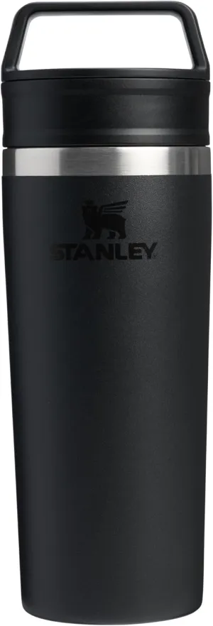 STANLEY Cafe To Go Travel Mug 16 oz | Leakproof Two-Part Drink Through Lid | Tumbler Cup for Coffee, Tea and Drinks | Insulated Stainless Steel Coffee Mug | BPA-Free | Black 2.0