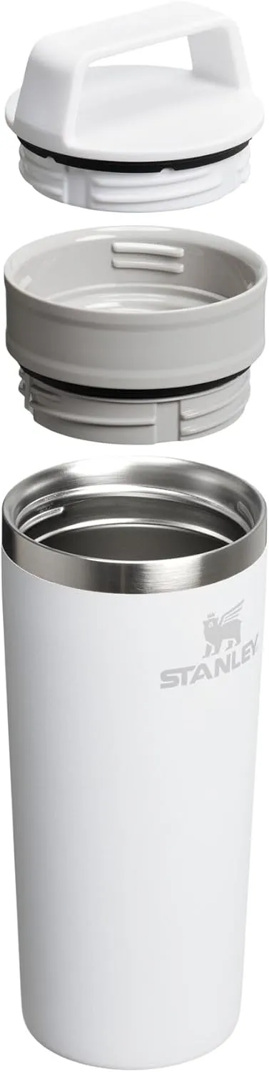 STANLEY Cafe To Go Travel Mug 16 oz | Leakproof Two-Part Drink Through Lid | Tumbler Cup for Coffee, Tea and Drinks | Insulated Stainless Steel Coffee Mug | BPA-Free | Frost