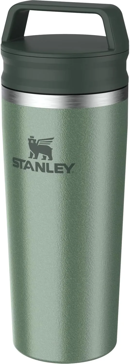 STANLEY Cafe To Go Travel Mug 16 oz | Leakproof Two-Part Drink Through Lid | Tumbler Cup for Coffee, Tea and Drinks | Insulated Stainless Steel Coffee Mug | BPA-Free | Hammertone Green