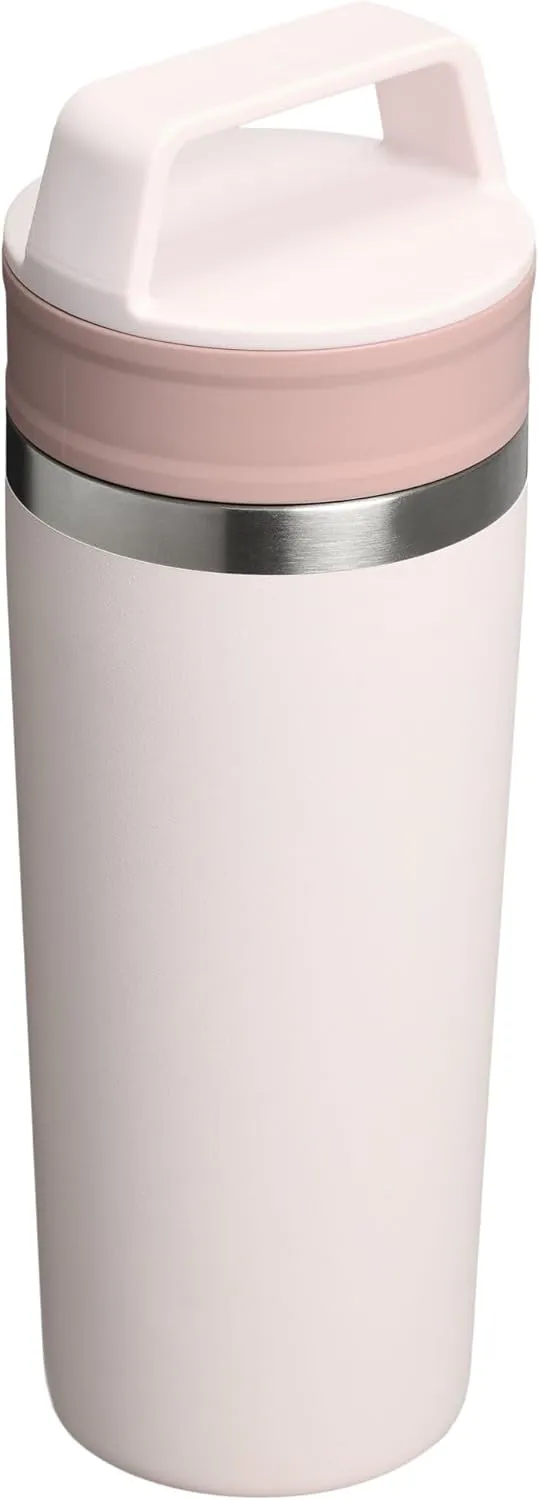 STANLEY Cafe To Go Travel Mug 16 oz | Leakproof Two-Part Drink Through Lid | Tumbler Cup for Coffee, Tea and Drinks | Insulated Stainless Steel Coffee Mug | BPA-Free | Rose Quartz