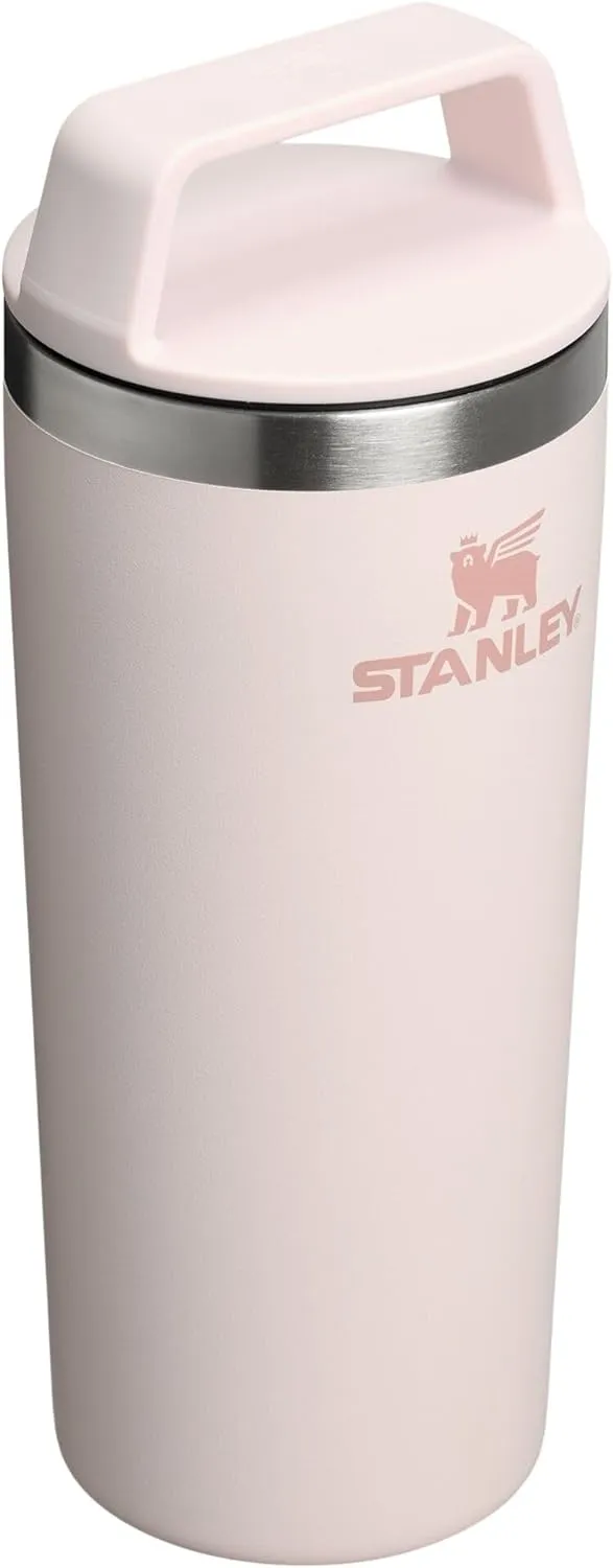 STANLEY Cafe To Go Travel Mug 16 oz | Leakproof Two-Part Drink Through Lid | Tumbler Cup for Coffee, Tea and Drinks | Insulated Stainless Steel Coffee Mug | BPA-Free | Rose Quartz