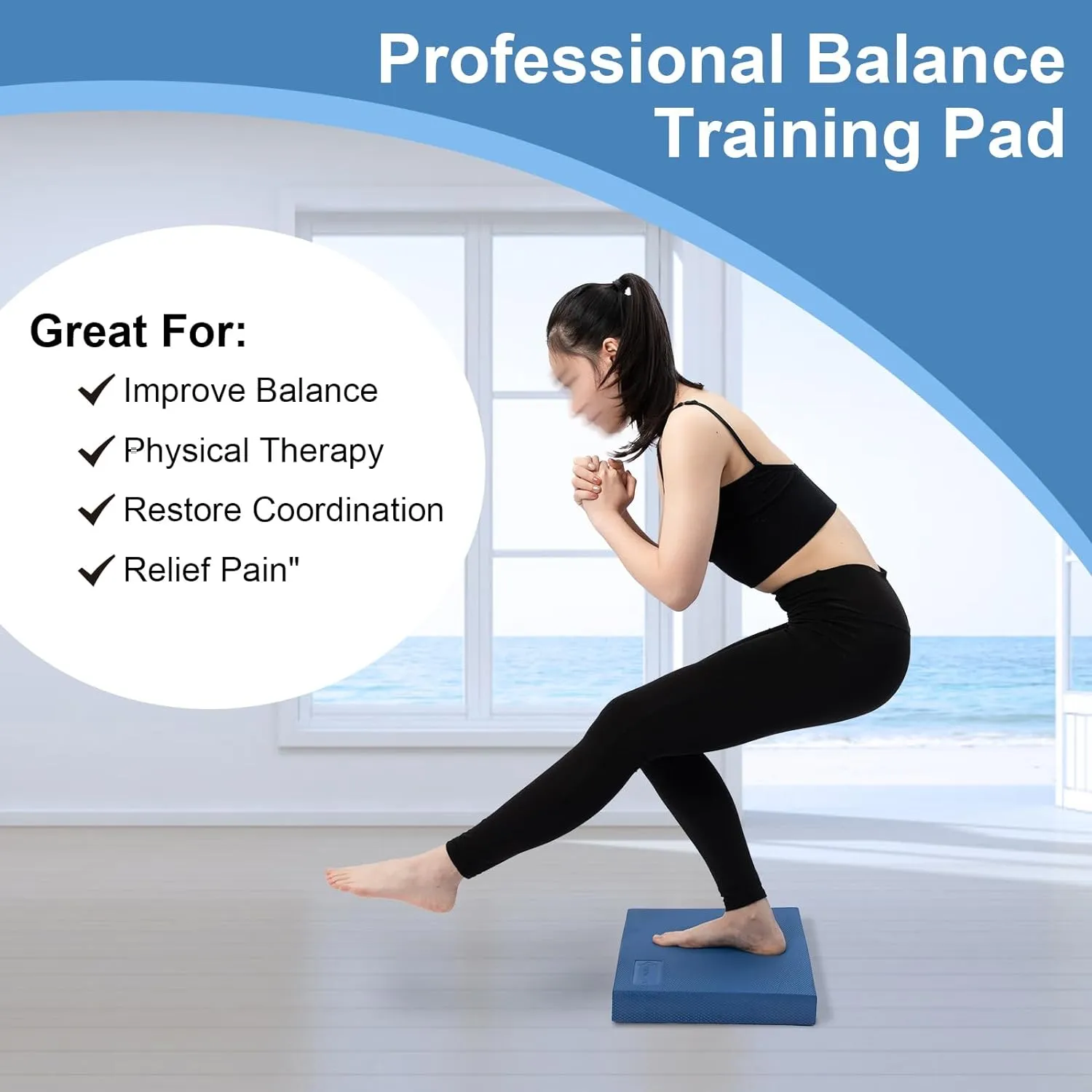 StrongTek Professional Foam Exercise Balance Pad - 15.8" x 13" x 2", High-Density TPE Foam Knee Pad, Non-Slip & Water-Resistant, for Balance Training, Physical Therapy, Yoga, and More