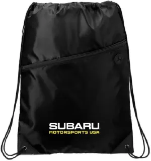 Subaru MOTORSPORTS USA LOGO rPet Drawstring Backpack Cinch bag RALLY WRX STI