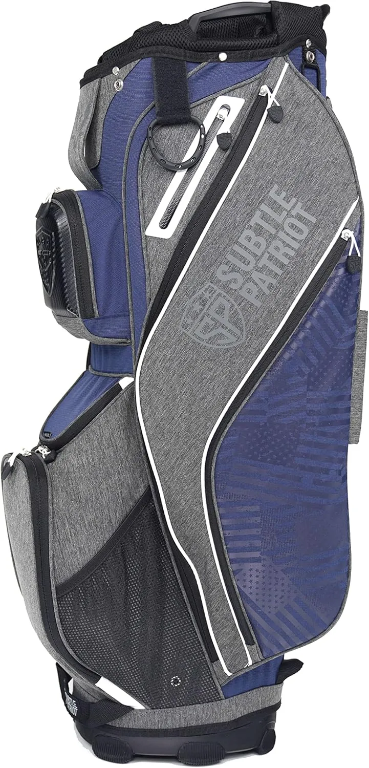 Subtle Patriot Golf Cart Bag – Ultralight and Organized Golf Bag/Designed for Cart Riding/Hold 15 Clubs/Pocketing Varies
