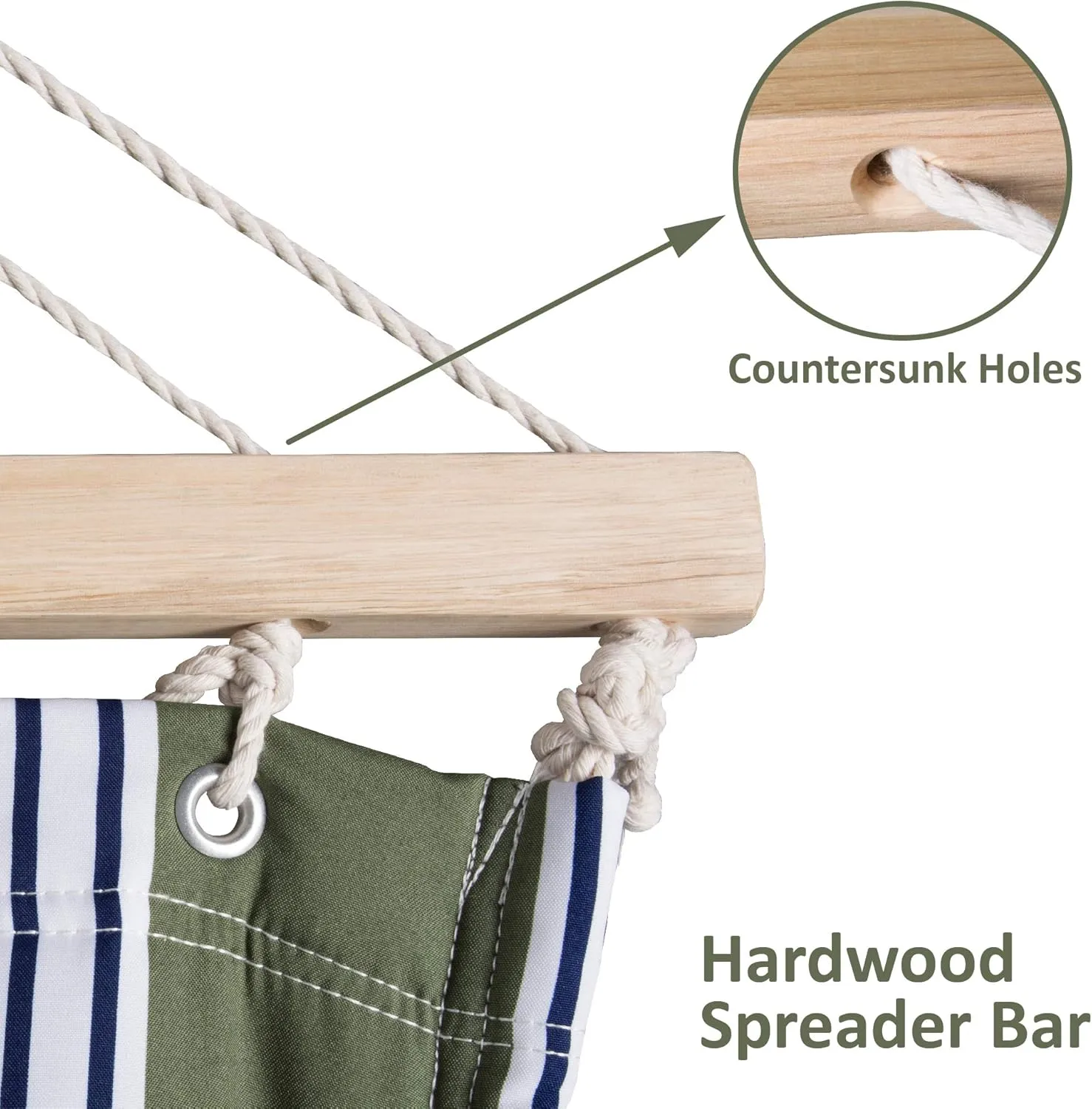 SUNCREAT Double Hammocks 2 Person with Extra Large Pillow, Non Fading Tree Hammocks for Outside, Blue&Aqua
