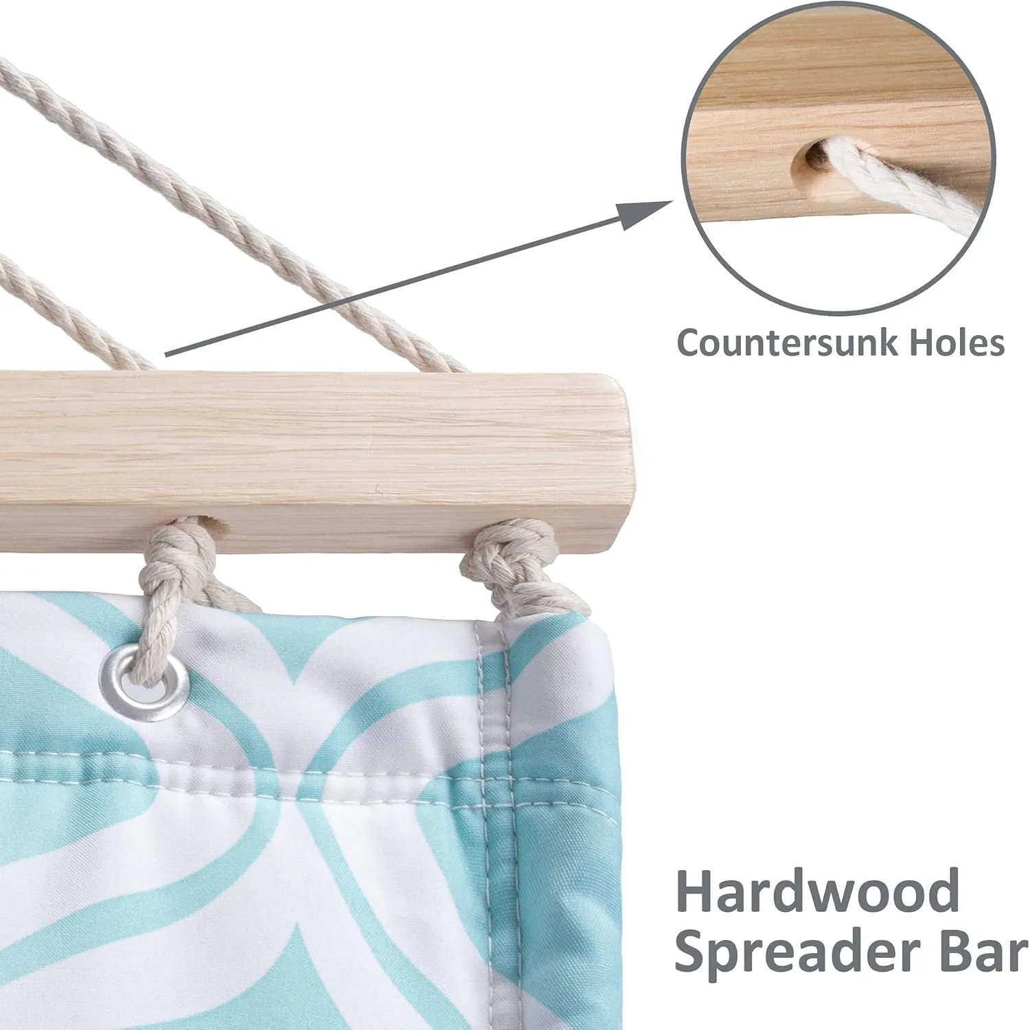 SUNCREAT Hammocks Outdoor Double Hammock with Stand, Extra Large Quilted Fabric Hammock Set, Green Pattern
