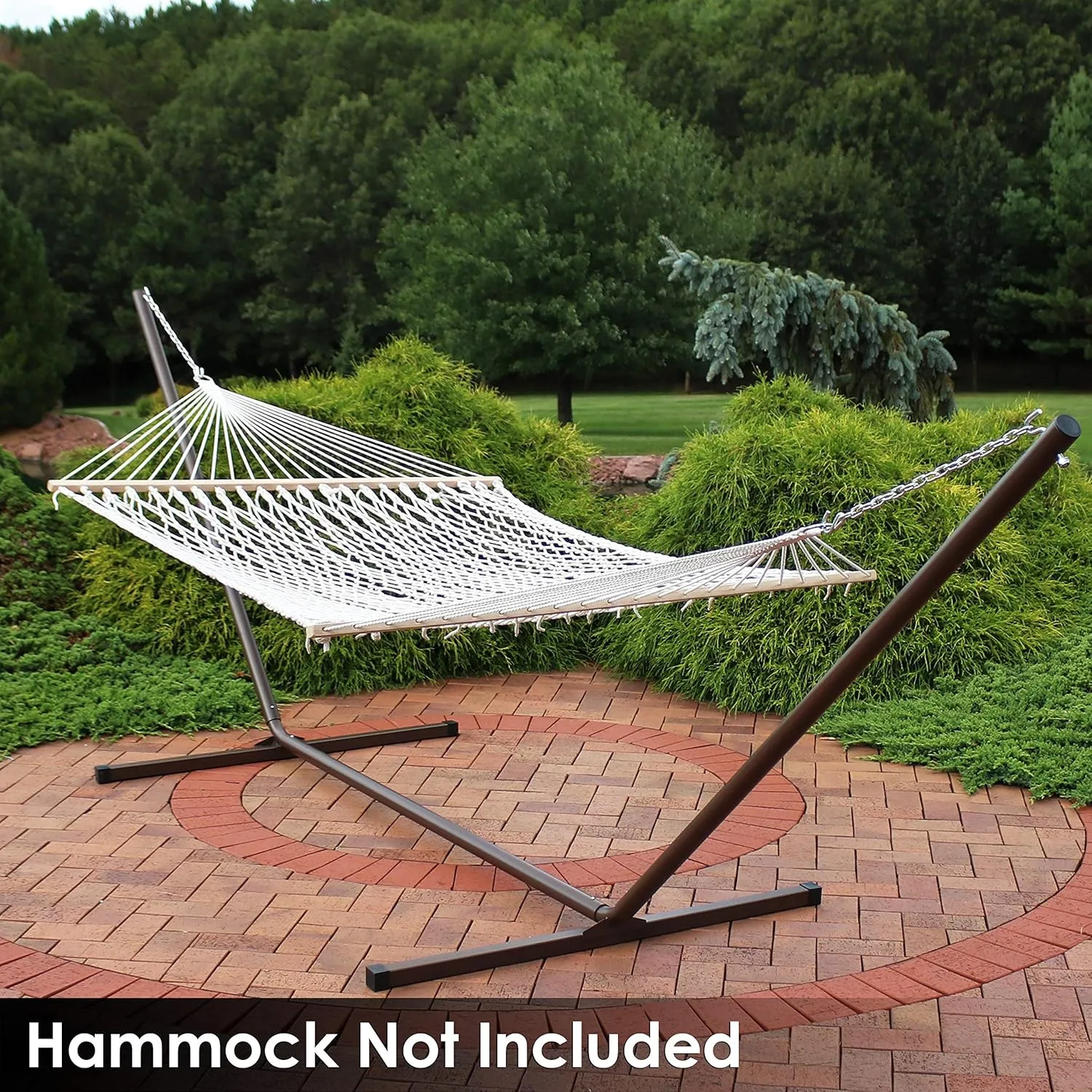 Sunnydaze Steel Hammock Stand for Outside - 400-Pound Capacity Indoor/Outdoor Hammock Stand Only - Bronze Powder-Coated Finish - 15-Foot