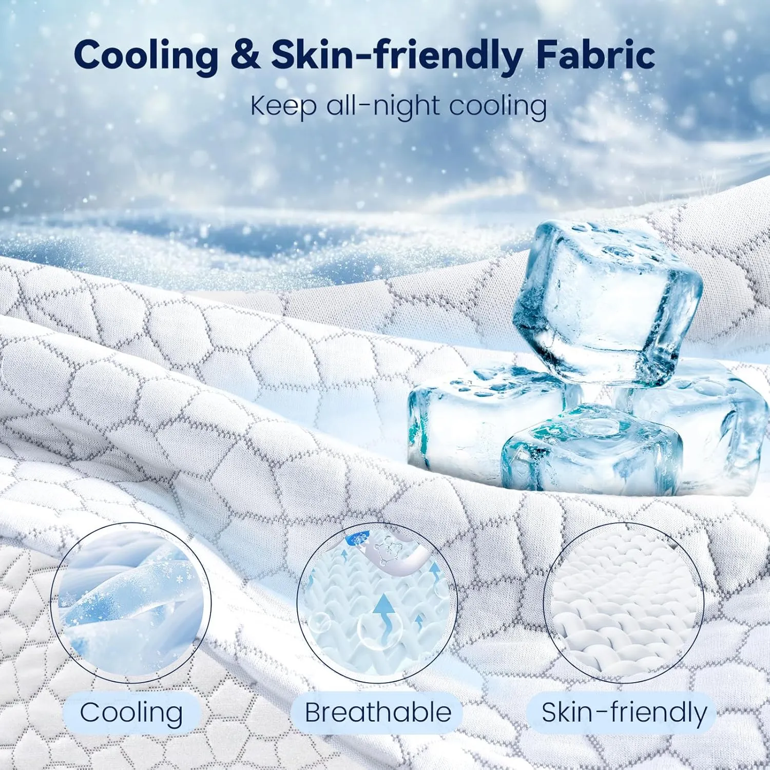 SUPA MODERN Cooling Fiber Pillow Cover Queen Size 1 Pack, Luxury Pillow Cover for Hotel Memory Foam Down with Smooth Zipper Cool Case for Hot Sleepers Machine Washable