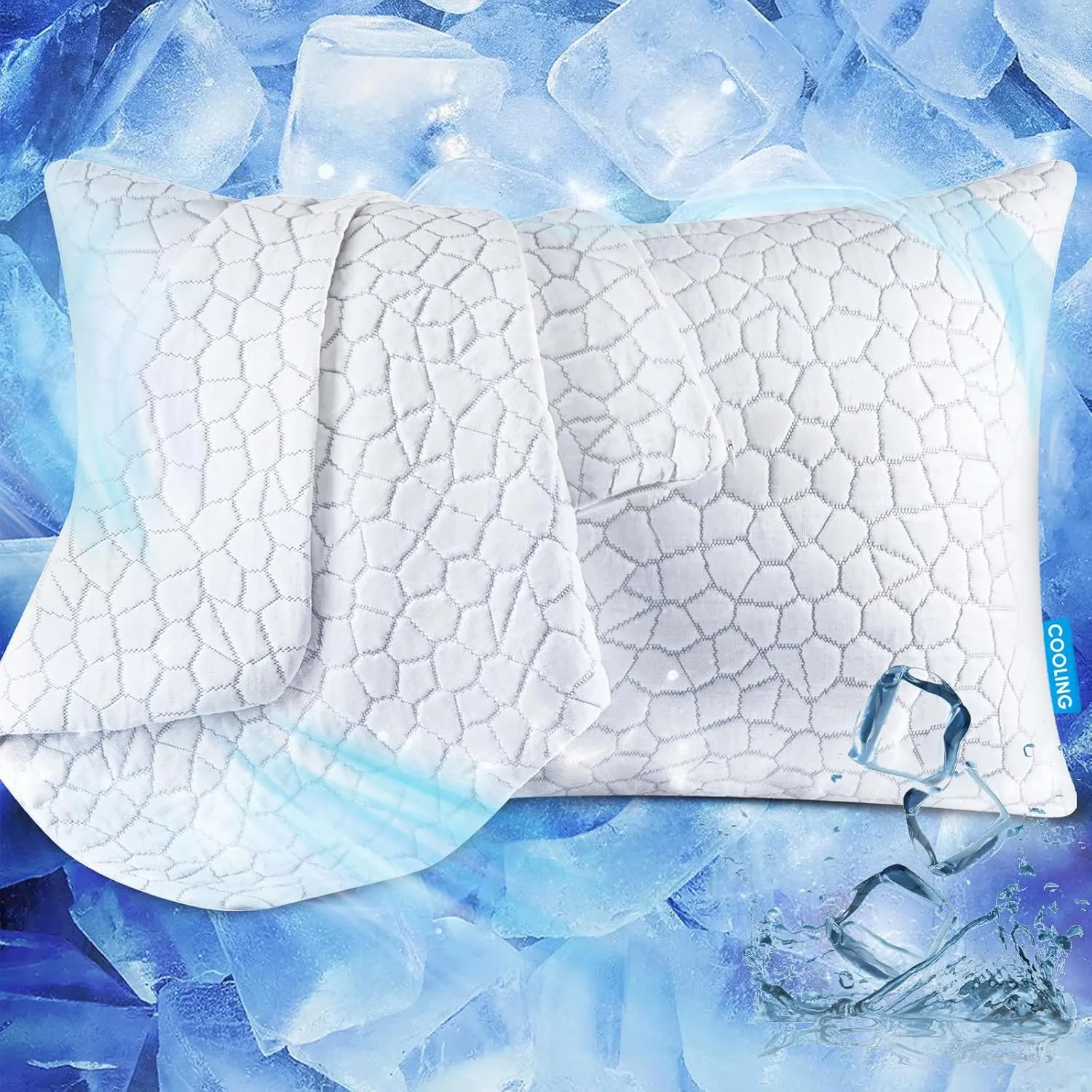 SUPA MODERN Cooling Fiber Pillow Cover Queen Size 1 Pack, Luxury Pillow Cover for Hotel Memory Foam Down with Smooth Zipper Cool Case for Hot Sleepers Machine Washable