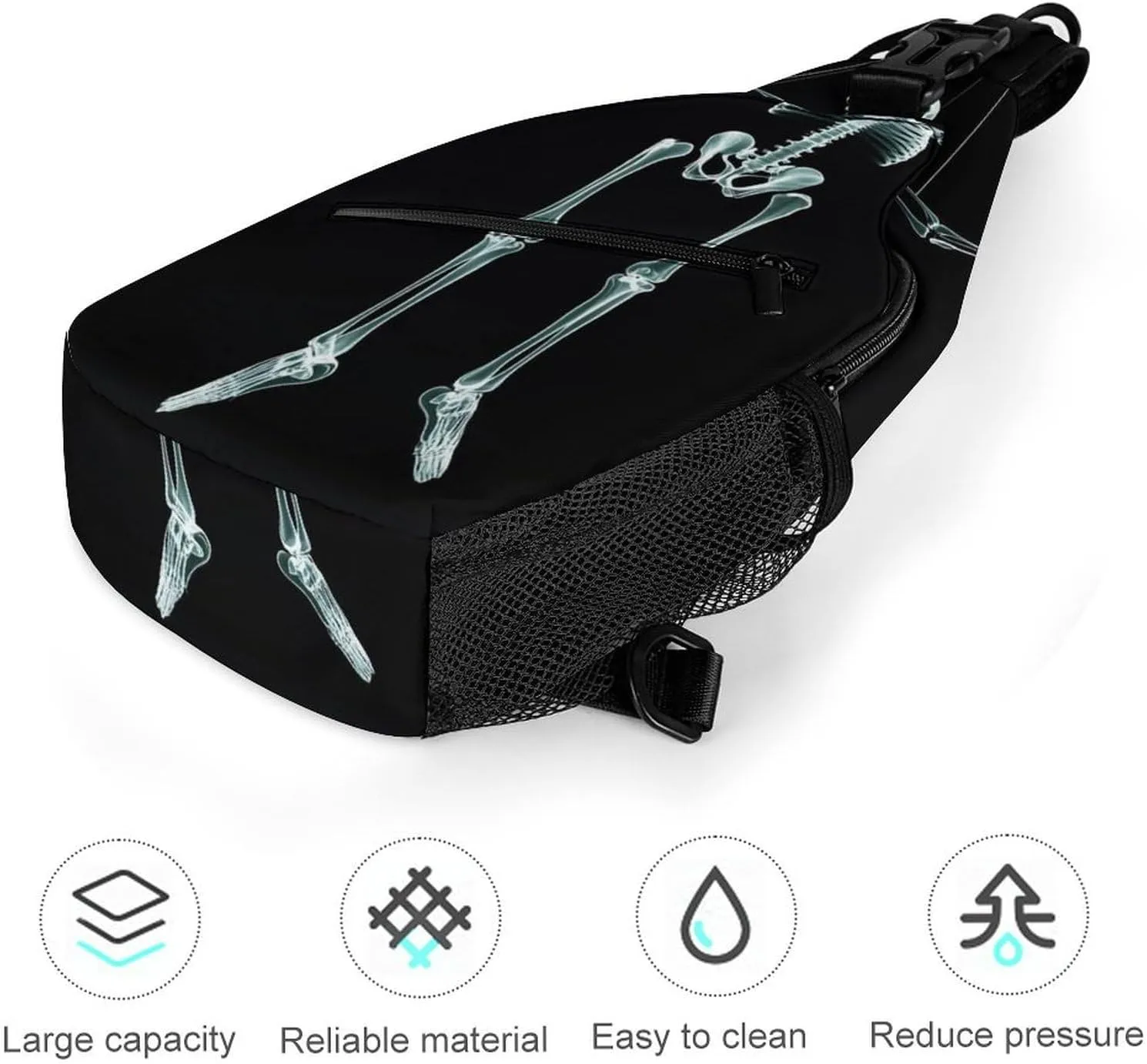 Supdreamc Men & Women Gym Bags Sack Daypack Outdoor Backpack, Funny Skeleton Skull Sling Bag Backpack Backpacking for Climbing Camping Cycling Travel - Durable Tactical Satchel