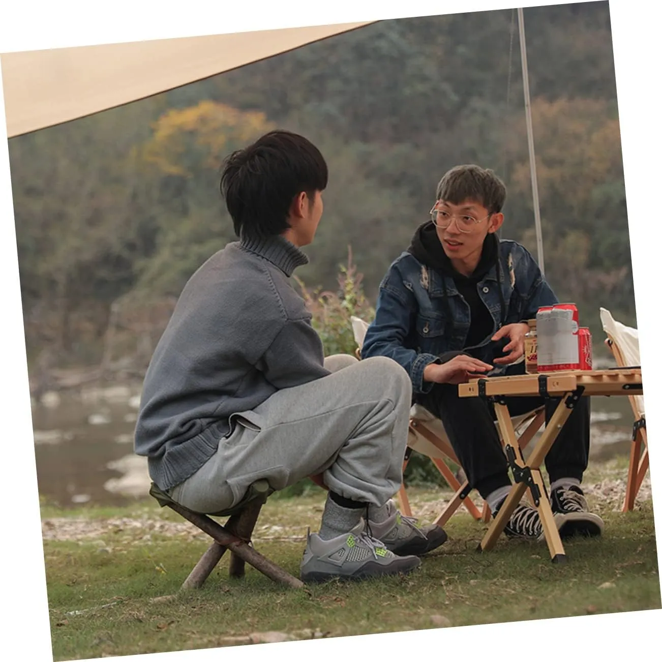 SUPVOX 2pcs Outdoor Tripod Stool with Rope Portable Camping Stool Kit for Fishing BBQ and Outdoor Activities Easy to up Comfortable Design for Hiking and Travel