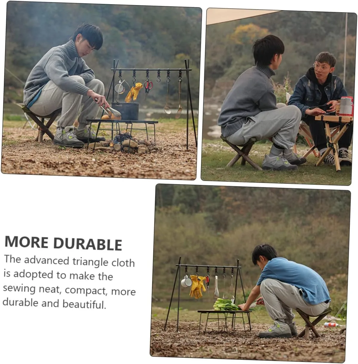 SUPVOX 2pcs Outdoor Tripod Stool with Rope Portable Camping Stool Kit for Fishing BBQ and Outdoor Activities Easy to up Comfortable Design for Hiking and Travel