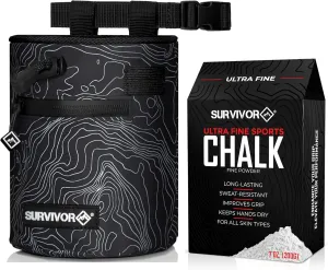 SURVIVOR Chalk Bag   200g Ultra Fine Climbing Chalk Powder Bundle