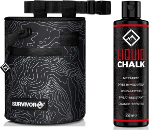 SURVIVOR Chalk Bag   250ML Liquid Chalk Bundle
