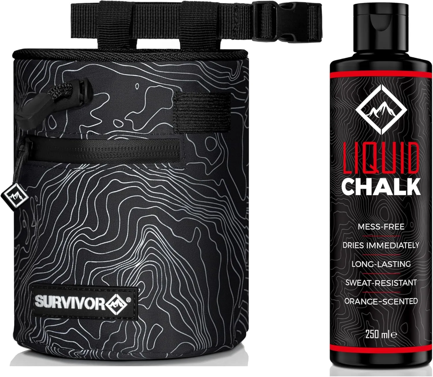 SURVIVOR Chalk Bag   250ML Liquid Chalk Bundle