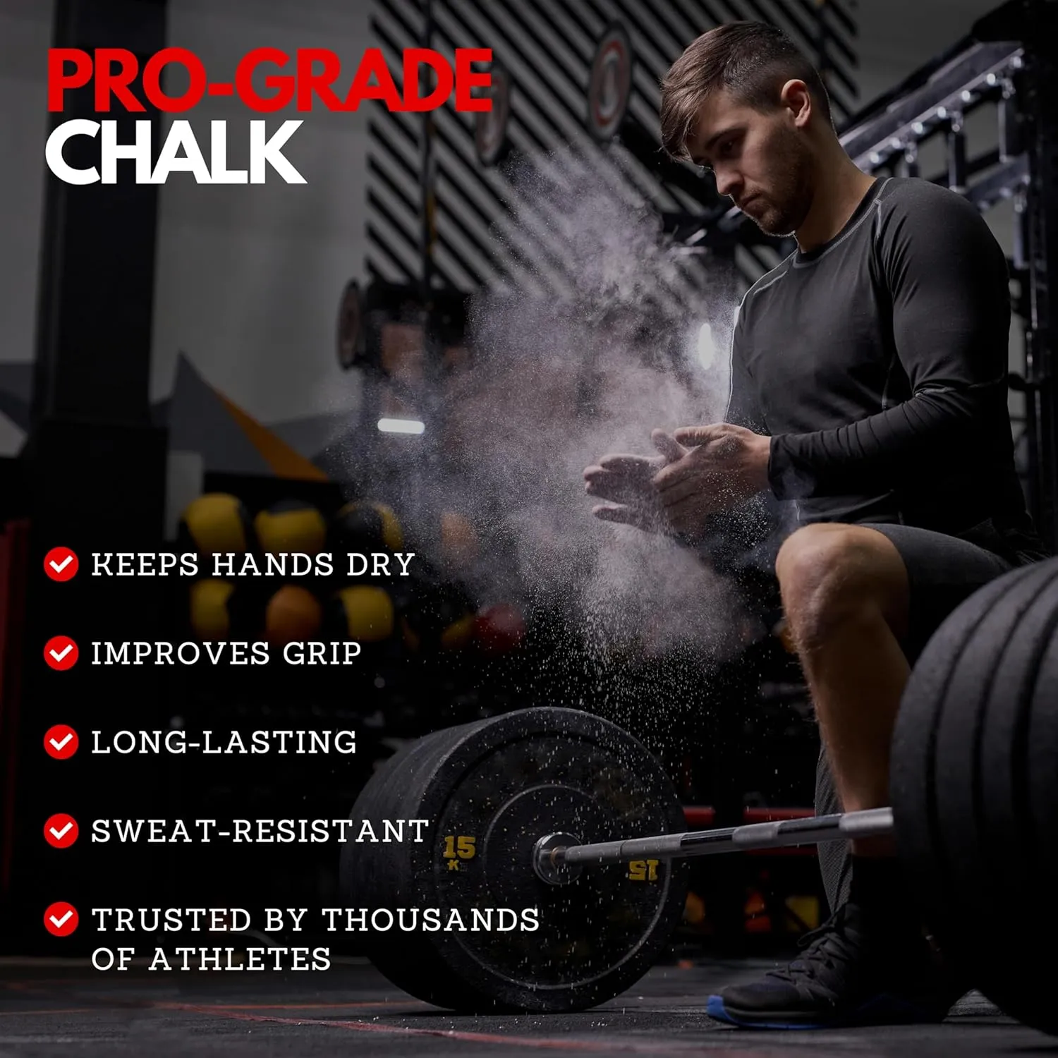 SURVIVOR Gym Chalk - Climbing Chalk, Lifting Chalk, Gymnastics Chalk - Pure Magnesium Carbonate Hand Chalk Powder, Weightlifting Chalk Gym - Rock Climbing Chalk for Weights