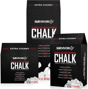 SURVIVOR Gym Chalk - Climbing Chalk, Lifting Chalk, Gymnastics Chalk - Pure Magnesium Carbonate Hand Chalk Powder, Weightlifting Chalk Gym - Rock Climbing Chalk for Weights