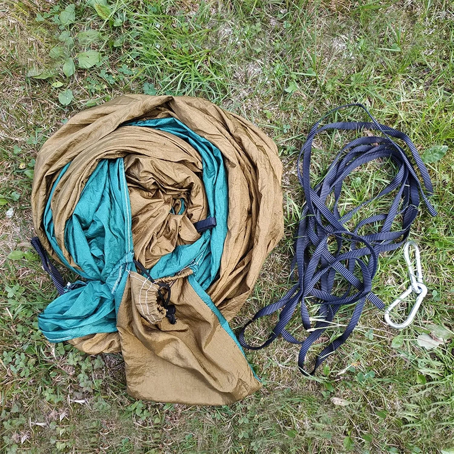 Swing Set Camping Hammock, Nylon Hammock, Portable Lightweight Parachute Hammock With Tree Straps for Backpacking Camping Travel Beach Garden Outdoor Camping Gear Swing Seat ( Color : Aqua grey )