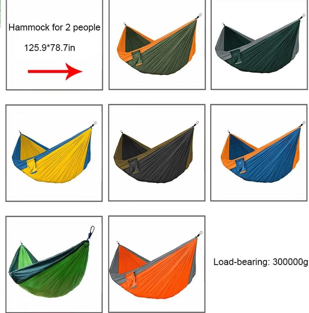 Swings Single Double Outdoor Hammock Swing 125.9x78.7 Inch Nylon Parachute Cloth Portable Hammock Leisure Travel Camping Hammock Swing Swing Outside Toys (Color : D)