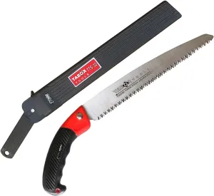 TABOR TOOLS Pruning Saw with Sheath, 10 Inch Hand Saw with Straight Blade and Holster, Suitable for Trimming Tree Branches and Clearing Forest Trails. TTS32A. (10 Inch, Straight Blade)