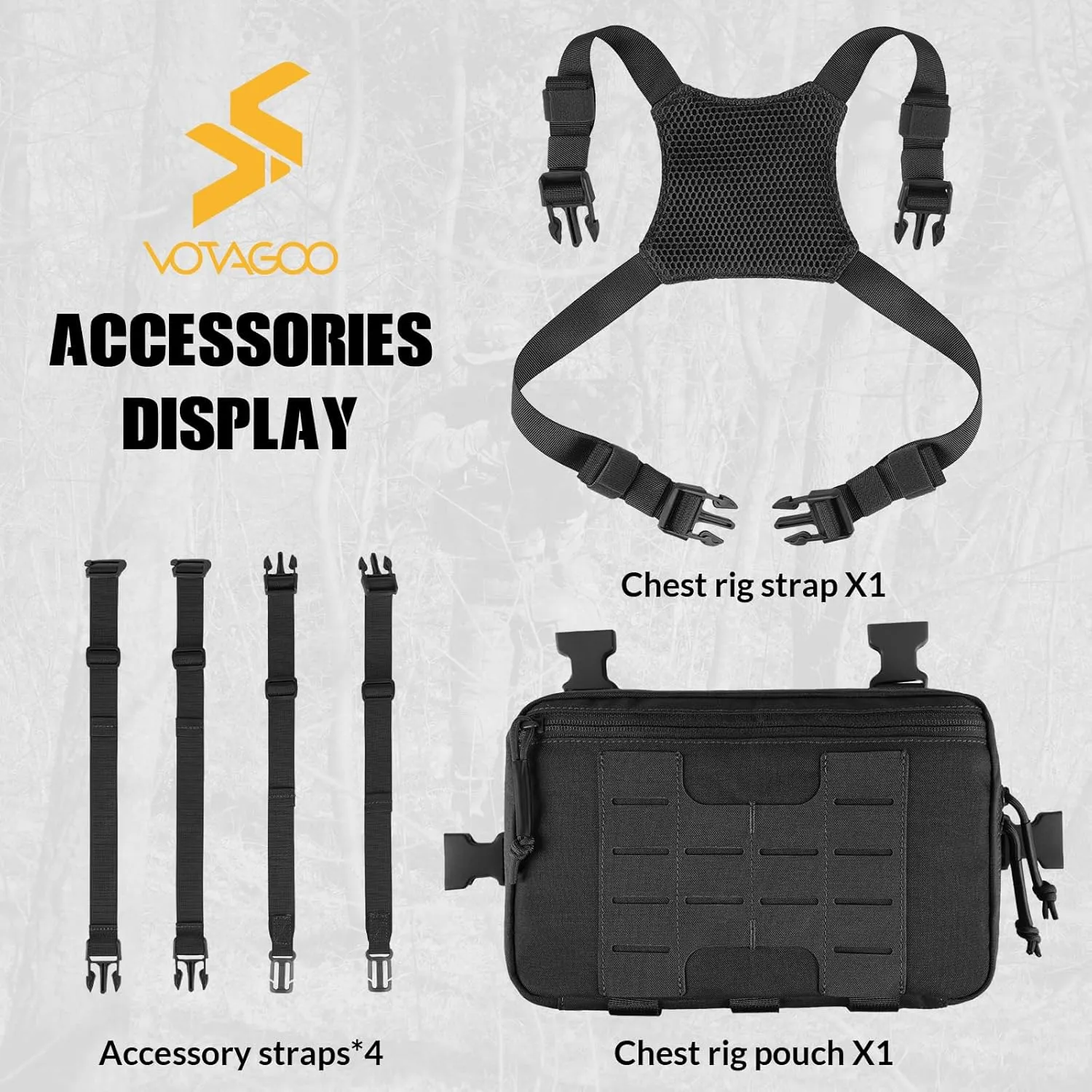 Tactical Chest Pack 2L Utility Molle Chest Rig CCW Chest Pouch Hiking Hunting Fishing Running Bag EDC Outdoor Pack