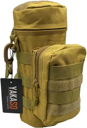 Tactical Molle Water Bottle Holder Pouch Hydration Carrier Bag Tactical EDC Water Bottle Carrier with Detachable Shoulder Strap for Hiking Camping Outdoor Sport Travel