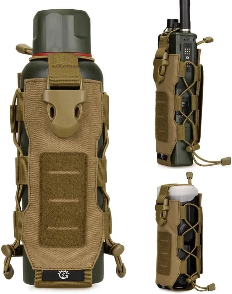 Tactical Molle Water Bottle Nylon Pouch 0.3L-0.8L Canteen Cover Holster Travel Kettle Bag with Molle System