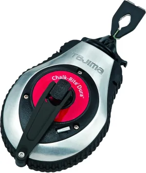 TAJIMA Chalk Line - Chalk-Rite Dura Chalk Box with Extra Bold 1mm Snap Line & Integrated Handle Release - CR401S