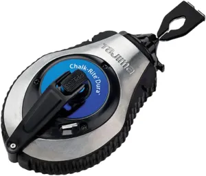 Tajima Chalk Line - Chalk-Rite Dura Chalk Box with Ultra Thin 0.5mm Snap Line & Integrated Handle Release - CR402S
