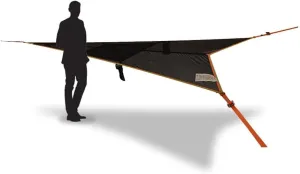 Tentsile T Mini 2-Person Lightweight Hammock - Survival Gear and Equipment Ideal for Hiking, Camping Accessories, Backpacking, Hunting or Picnic – Black Mesh 220kg Weight Limit