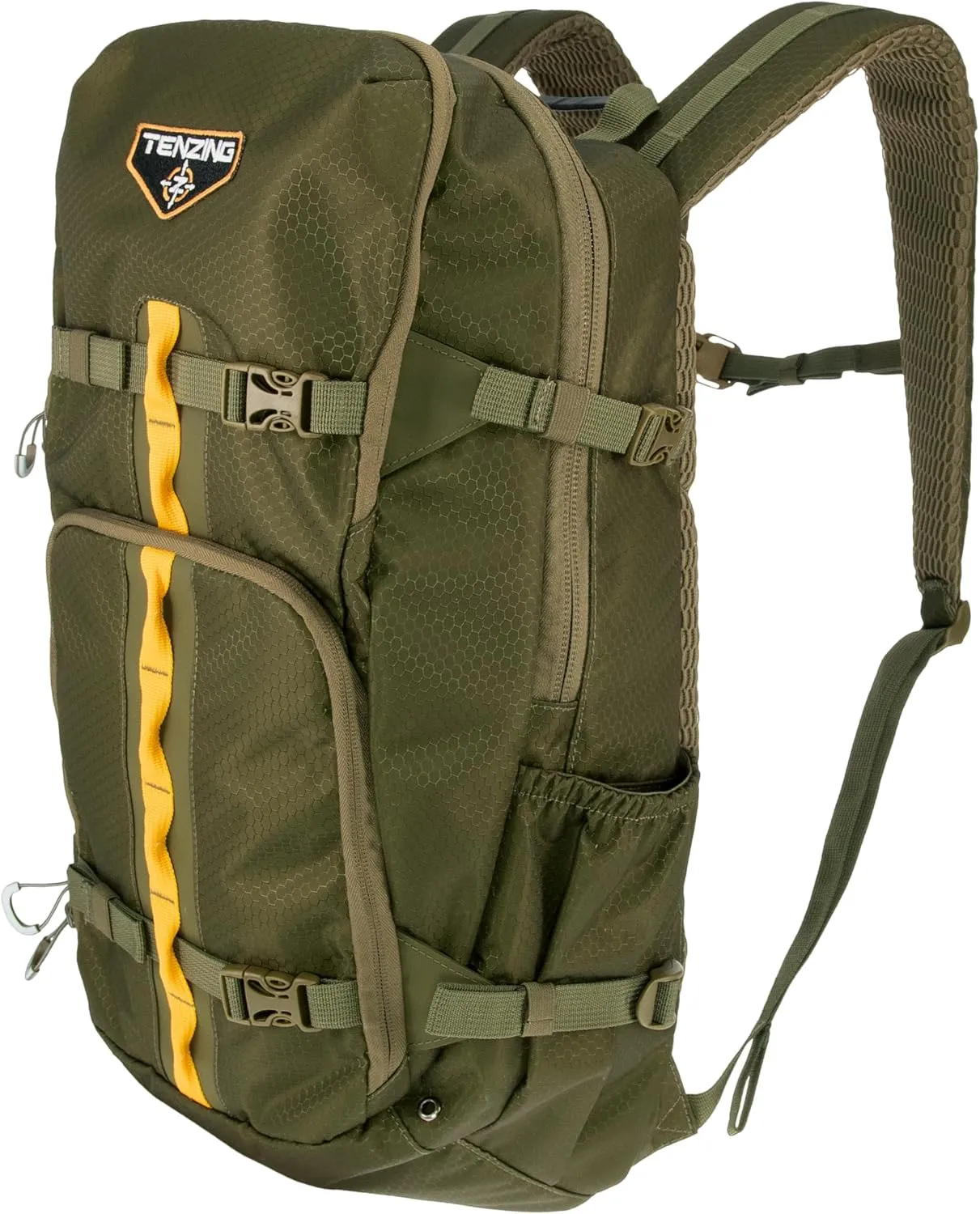 TENZING 1200 Whitetail Day Pack Hydration Bladder Compatible Ultra-Durable Camo Hunting Backpack, Olive Green