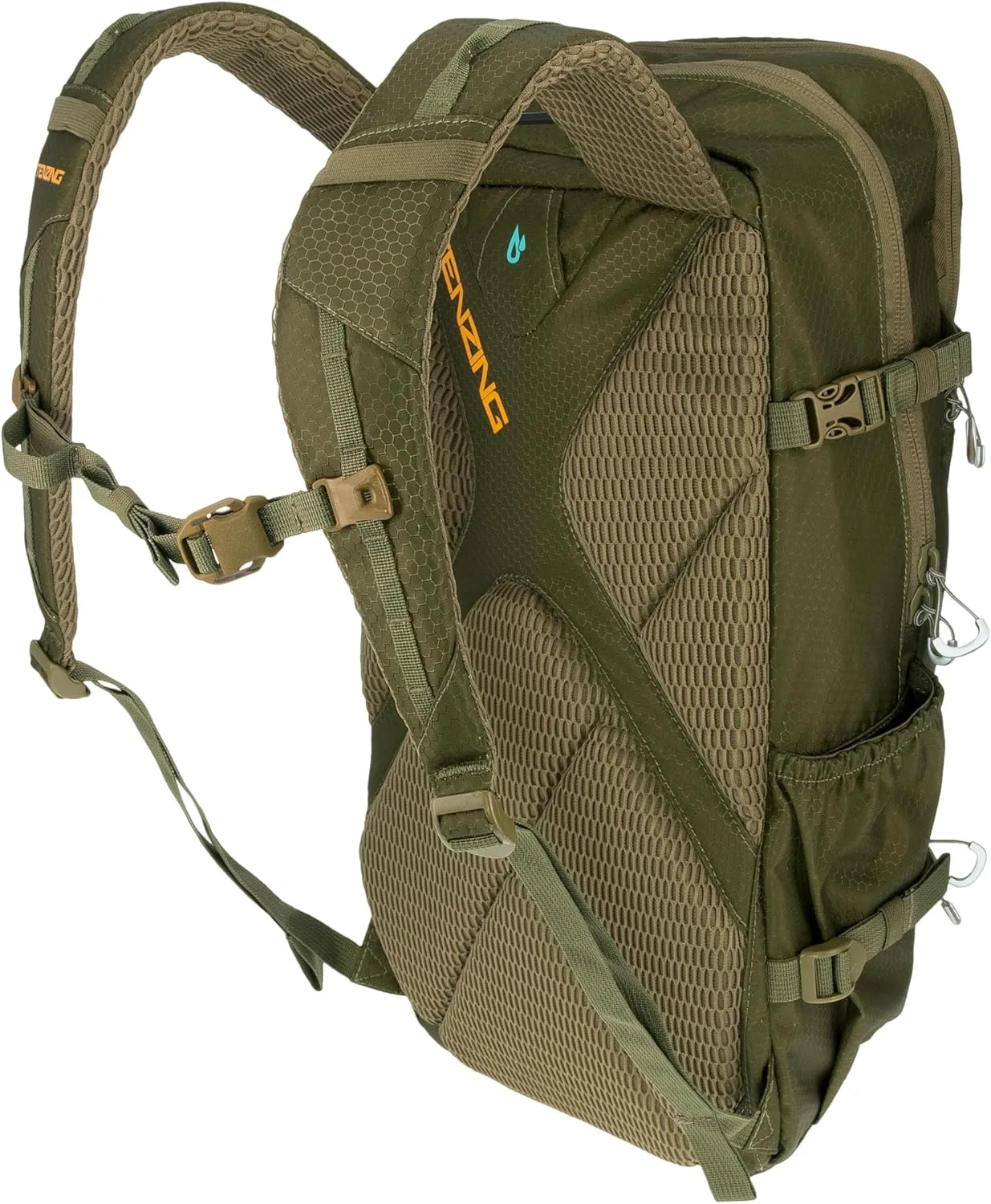 TENZING 1200 Whitetail Day Pack Hydration Bladder Compatible Ultra-Durable Camo Hunting Backpack, Olive Green