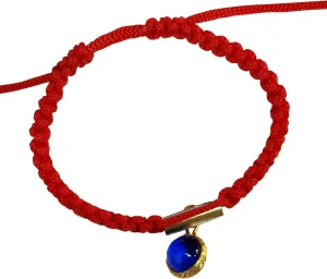Thai Handmade Energy Miracle Yoga Meditation Jewelry Tied Bracelet Fits All Men Women Pendant Naga Eye Darkblue Crystal Glass Round Crystal Adjustable Pull Braided Shamballa for Friendship Healing Goo