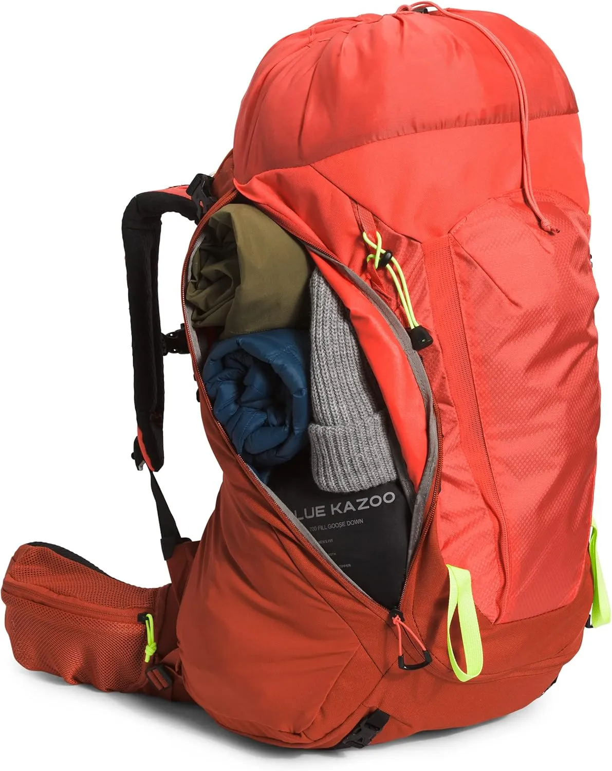 THE NORTH FACE Women's Terra 55 Backpacking Backpack, Retro Orange/Rusted Bronze/LED Yellow, Medium/Long