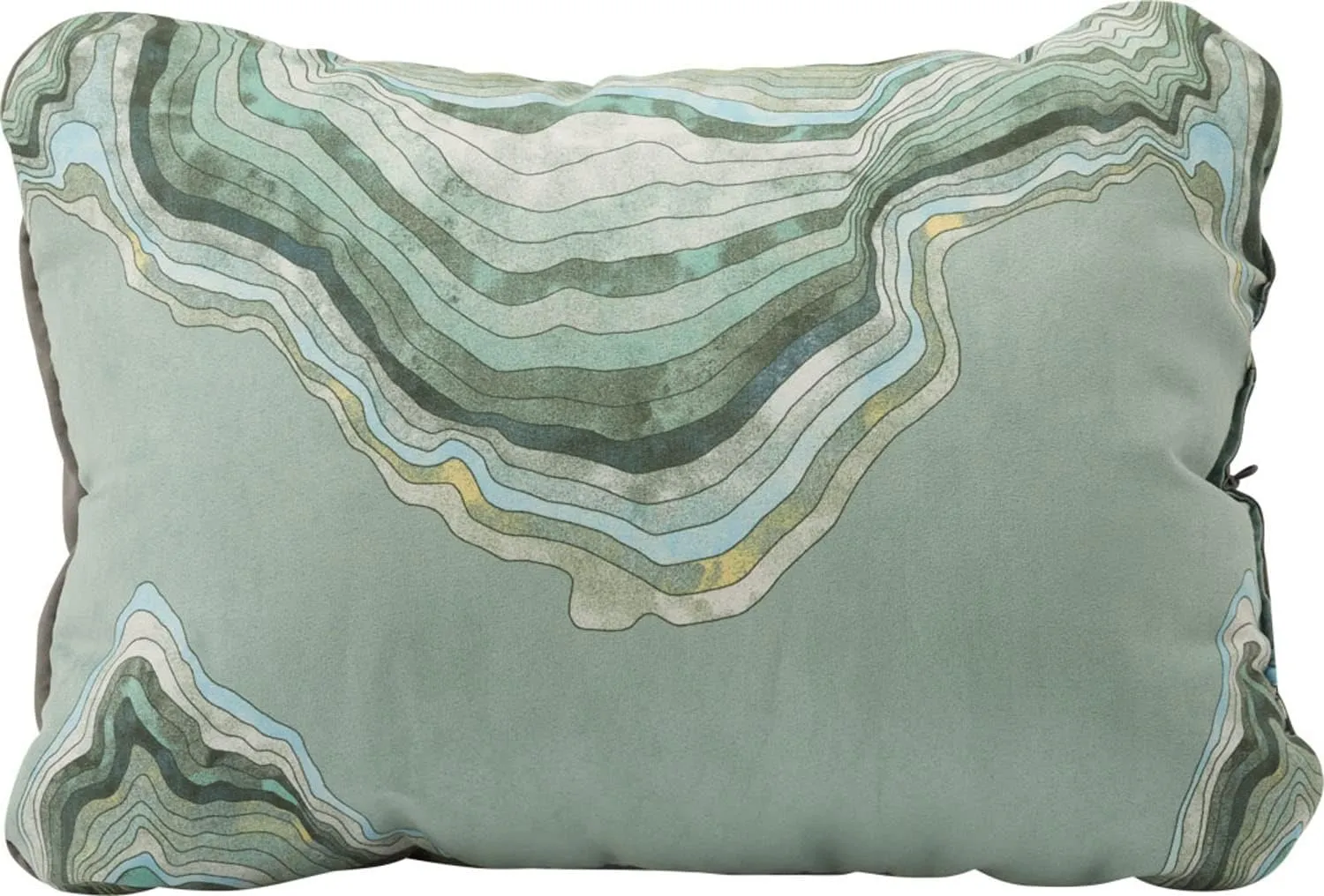 Therm-a-Rest Compressible Cinch Camping and Backpacking Pillow, Small - 12 x 16 Inch, Sage Topo Wave Print