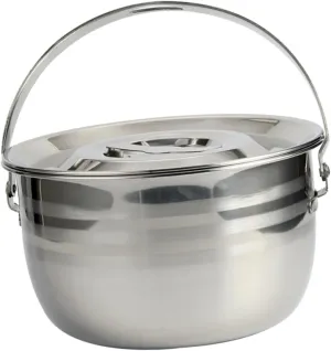 TIDTALEO 1pc Camping Pot Campfire Kettle Stock Pot Stainless Steel Saucepan Soup Pot Camping Oven Pot Big Pot Organizer Bags for Travel Creative Cookware Sauce Pot 201 Stainless Steel Juice, Silver